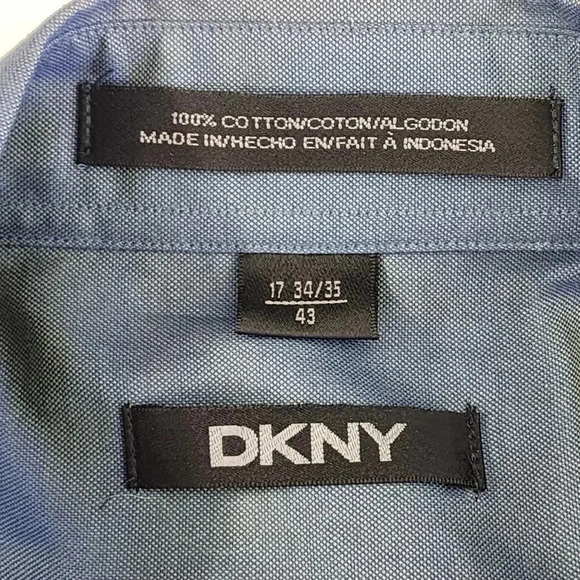DKNY Cotton Button Down Dress shirt Men's Size 17 34/35 - Picture 6 of 7